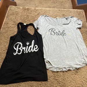 Bride shirt bundle, two tops (tank top and short sleeve)